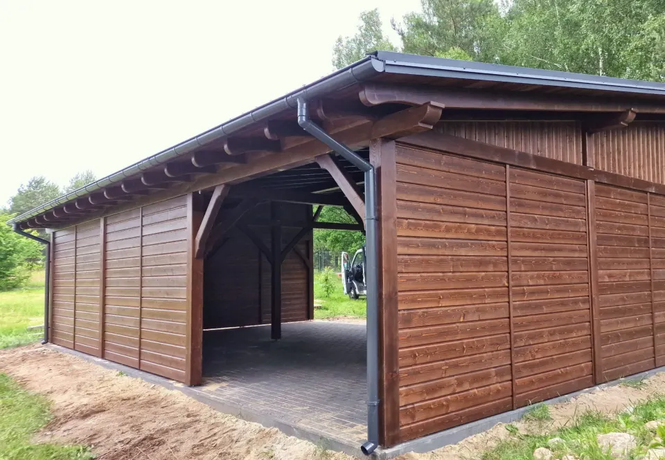 Wiata drewniana jednospadowa 6m x 10m, zdjęcie 3 z 5