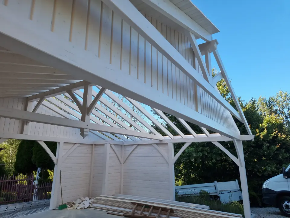 Wiata drewniana 6m x 8m w stylu skandynawskim, zdjęcie 7 z 10