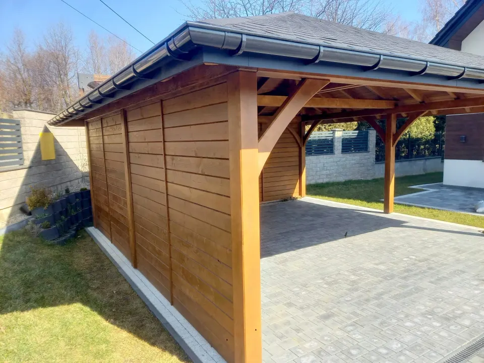 Wiata drewniana 6×6 dwustanowiskowa - Bochnia, zdjęcie 3 z 10