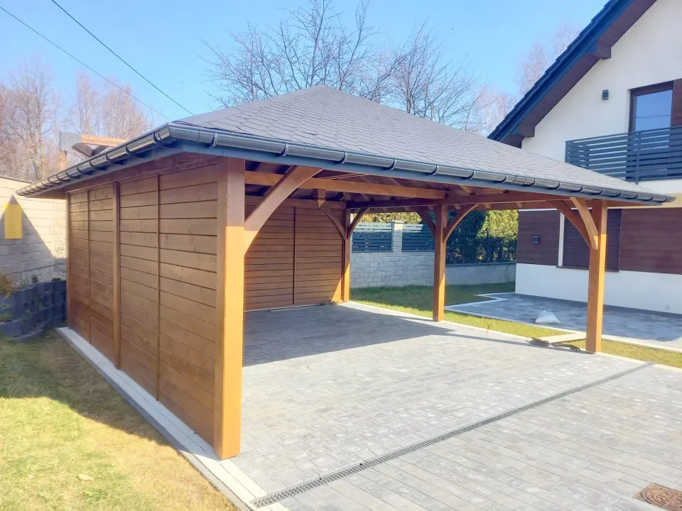 Wiata drewniana 6×6 dwustanowiskowa - Bochnia, zdjęcie 4 z 10