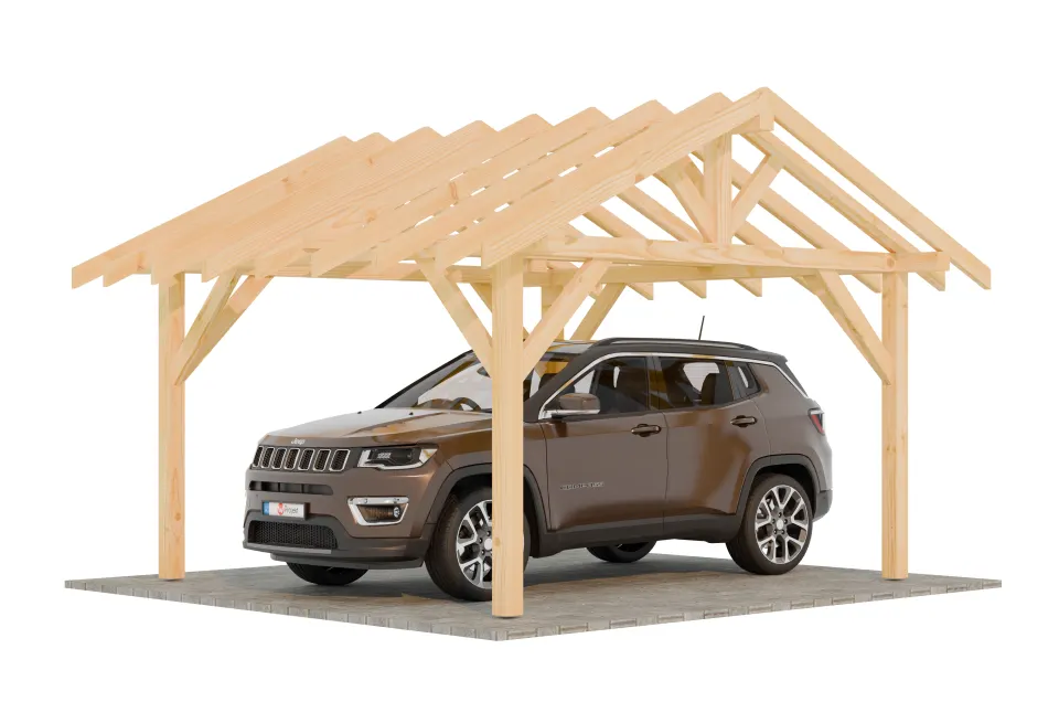 Konstrukcja wiaty dwuspadowej 4 x 4 m