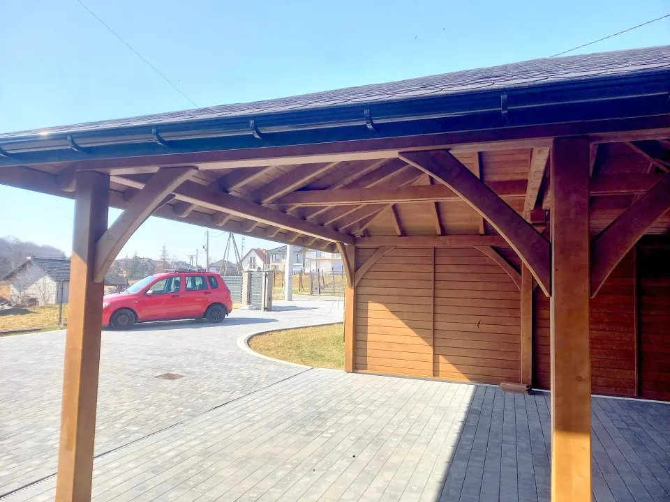 Wiata drewniana 6×6 dwustanowiskowa - Bochnia, zdjęcie 6 z 10
