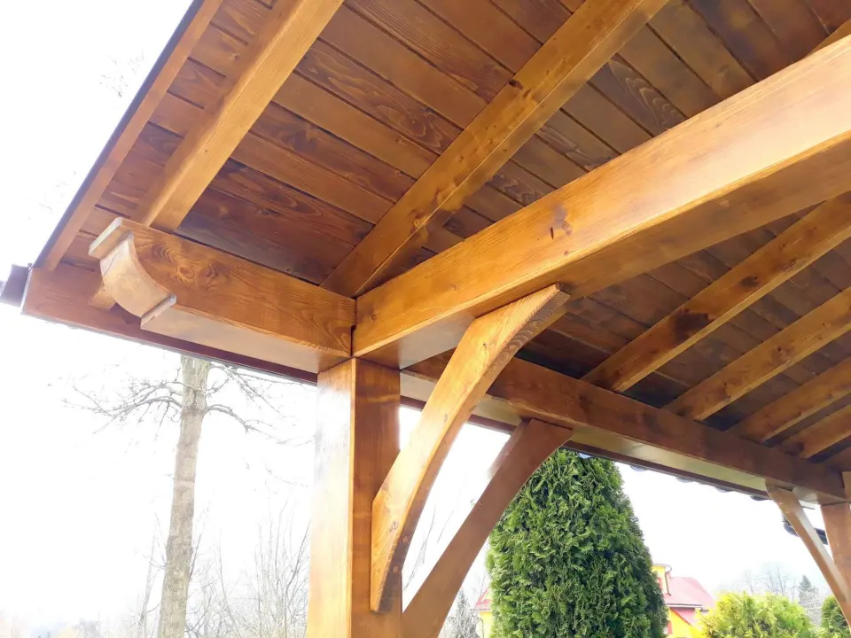 Wiata drewniana 4×7 na słupach 20×20 cm, zdjęcie 7 z 7